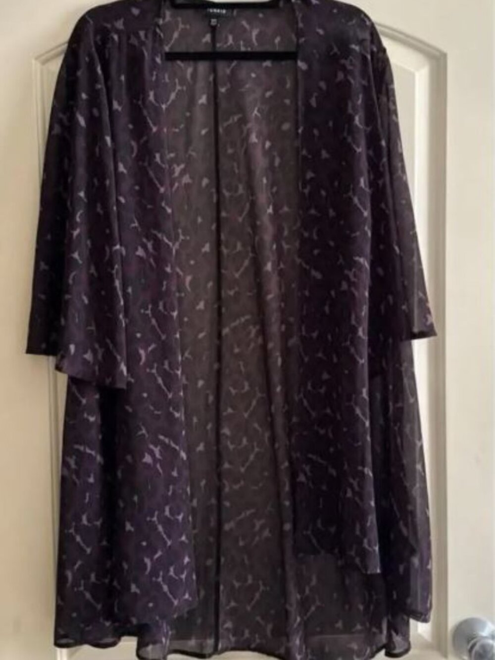 Torrid Purple Leopard Chiffon Kimono 5/6x